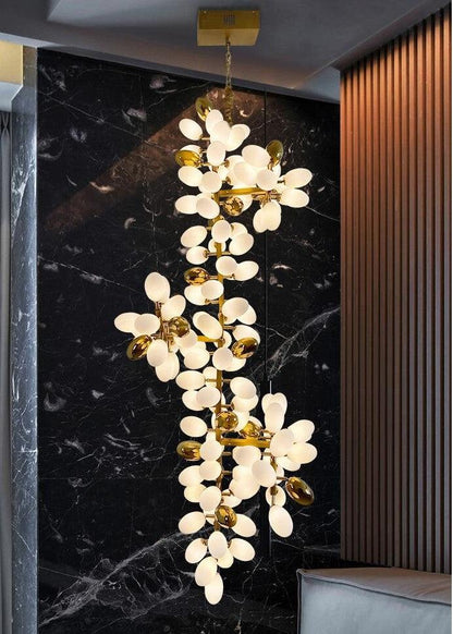 Large Branch Copper Chandelier with Grape Shape Bulbs Unique and Creative Light Fixture for Staircase/ Duplex/ High Ceiling Living Room/ Restaurant - Lightings Menu