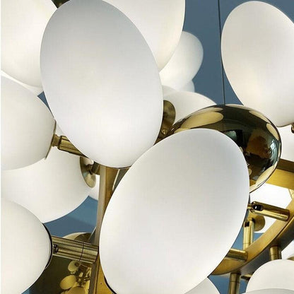Large Branch Copper Chandelier with Grape Shape Bulbs Unique and Creative Light Fixture for Staircase/ Duplex/ High Ceiling Living Room/ Restaurant - Lightings Menu