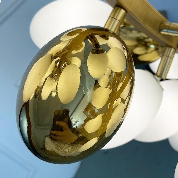 Large Branch Copper Chandelier with Grape Shape Bulbs Unique and Creative Light Fixture for Staircase/ Duplex/ High Ceiling Living Room/ Restaurant - Lightings Menu