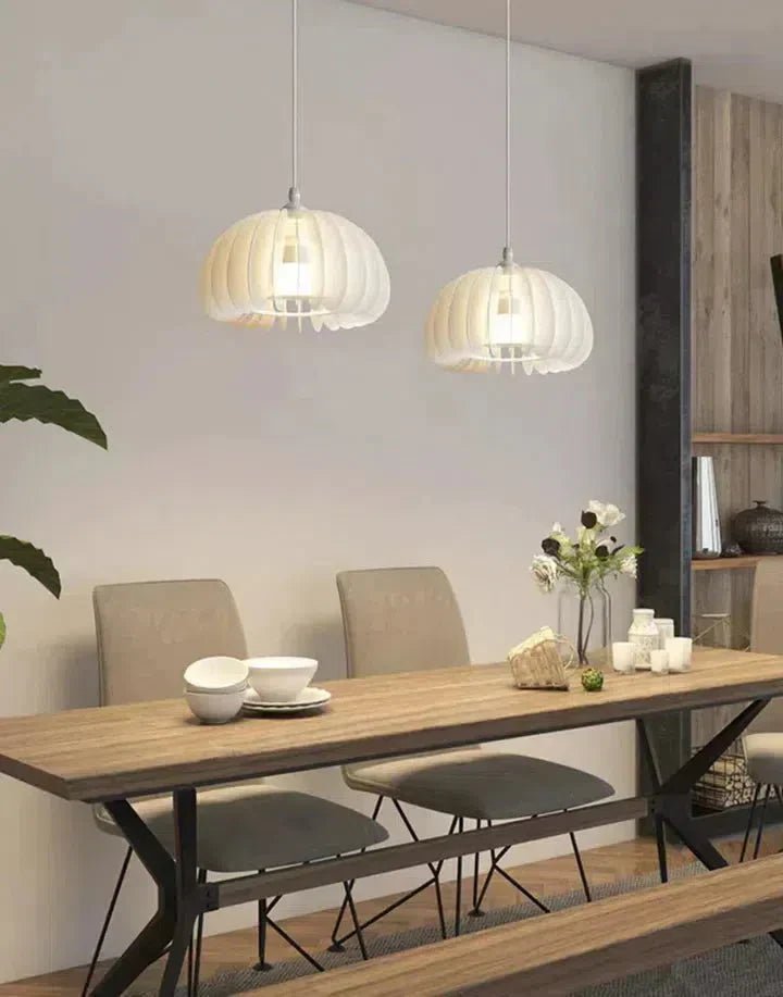 Larry Cream White Pumpkin Pendant Lighting - Lightings Menu
