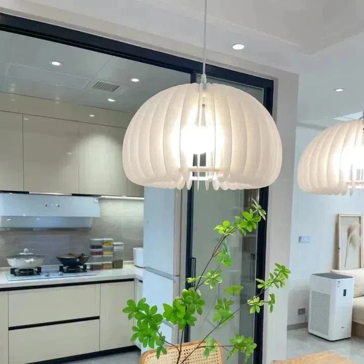 Larry Cream White Pumpkin Pendant Lighting - Lightings Menu