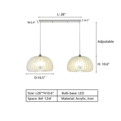 Larry Cream White Pumpkin Pendant Lighting - Lightings Menu