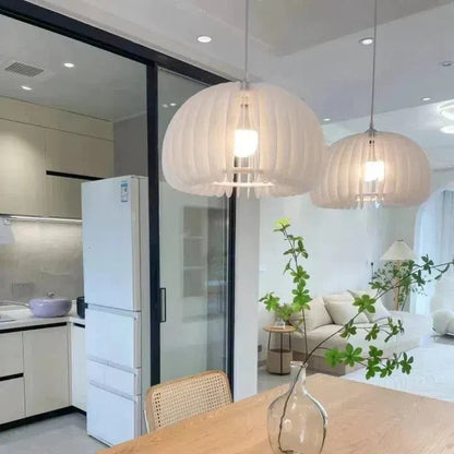 Larry Cream White Pumpkin Pendant Lighting - Lightings Menu