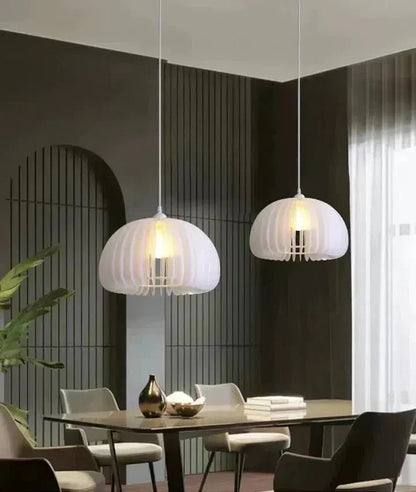 Larry Cream White Pumpkin Pendant Lighting - Lightings Menu