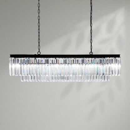 Leylind Tiered Rectangular Chandelier - Lightings Menu