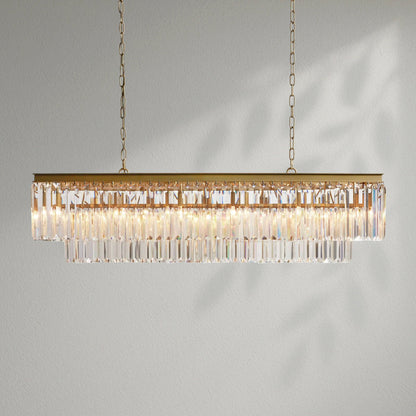 Leylind Tiered Rectangular Chandelier - Lightings Menu