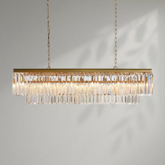 Leylind Tiered Rectangular Chandelier - Lightings Menu