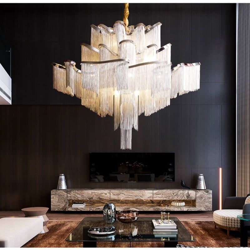 Liz Luxury Flower Chain Chandelier - Lightings Menu