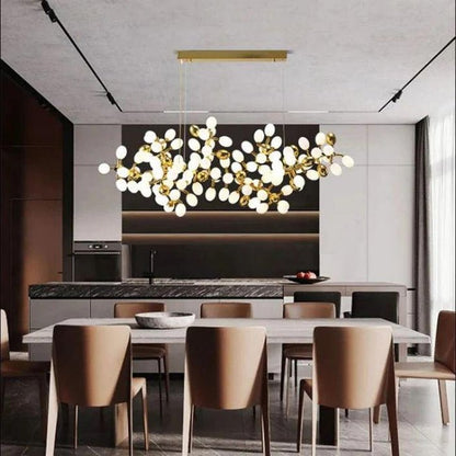 Luxury Escamoles Modern Linear Grape Chandelier - Lightings Menu