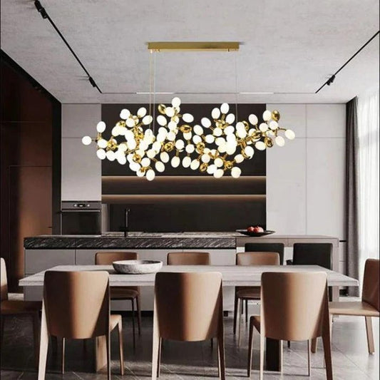 Luxury Escamoles Modern Linear Grape Chandelier - Lightings Menu