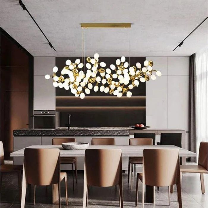 Luxury Escamoles Modern Linear Grape Chandelier - Lightings Menu
