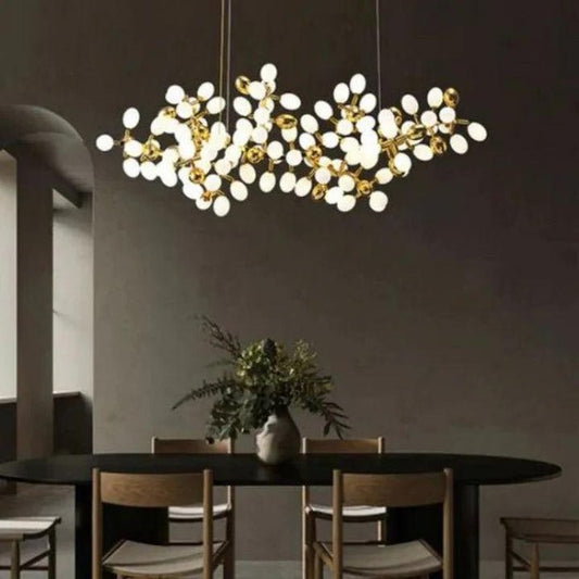 Luxury Escamoles Modern Linear Grape Chandelier - Lightings Menu