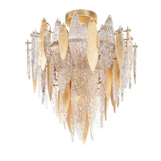 Majestic Gold Finish 29 - inch Flush Mount Ceiling Light Fixture - Lightings Menu