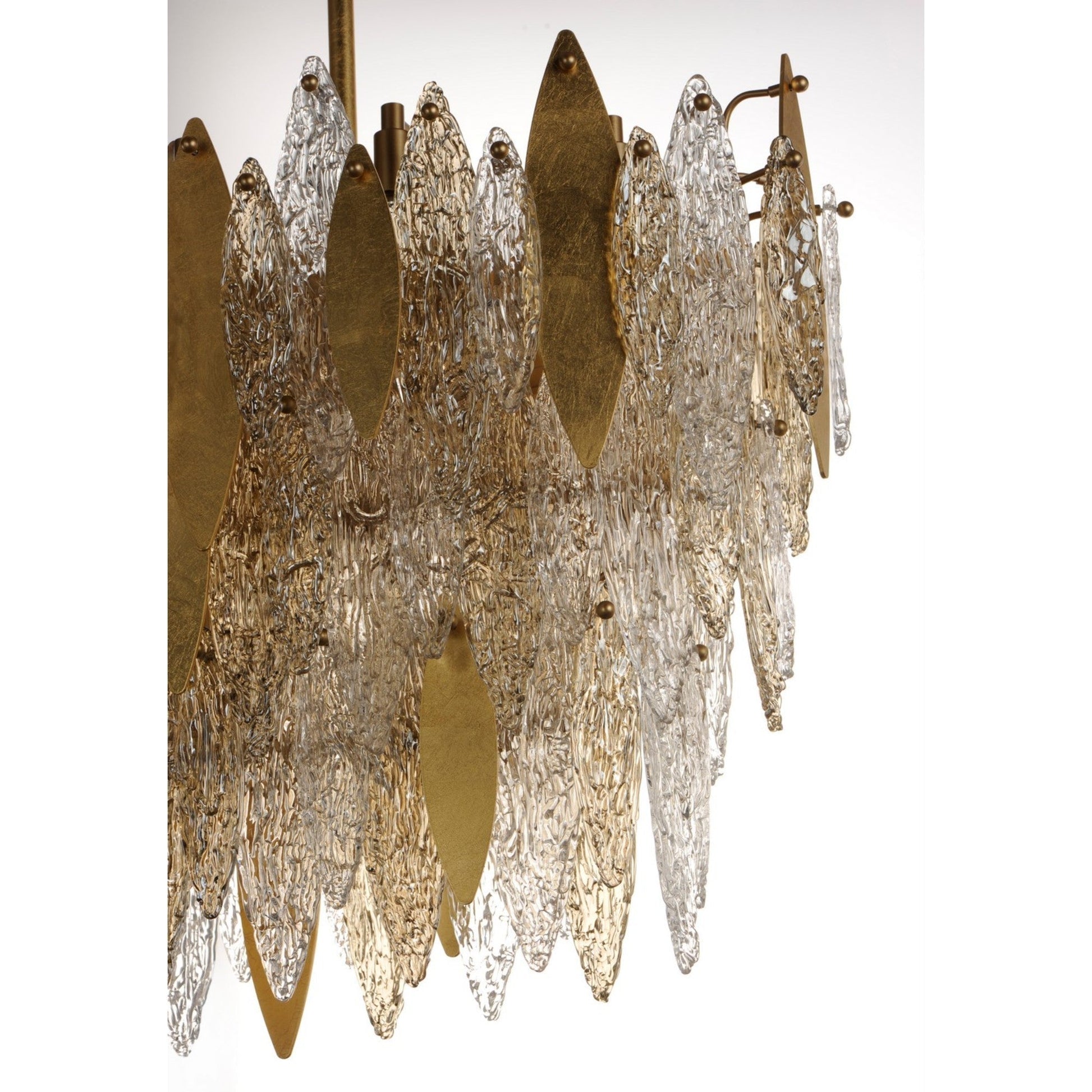Majestic Gold Leaf 18 - Light Linear Chandelier, 40 - inch - Lightings Menu