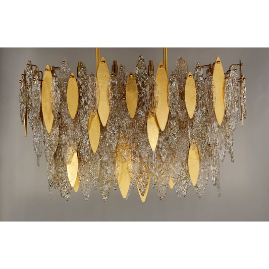 Majestic Gold Leaf 18 - Light Linear Chandelier, 40 - inch - Lightings Menu