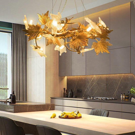 Maple Leaf Branch Chandelier - Lightings Menu