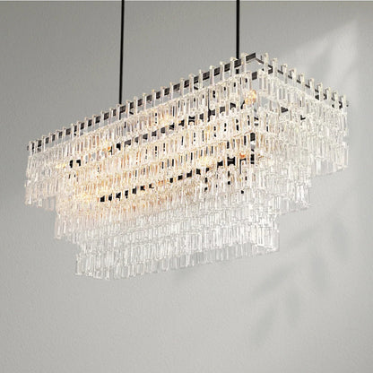 Marigon Multi - Tier Rectangular Chandelier - Lightings Menu