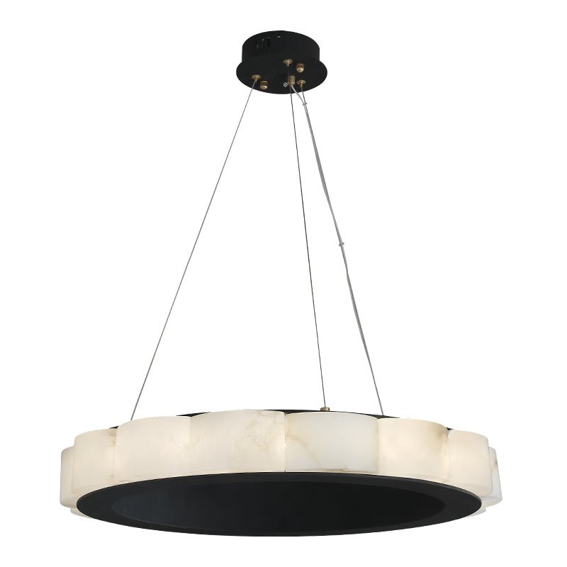 Moden Alabaster Round Chandelier Black - Lightings Menu