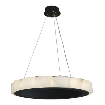 Moden Alabaster Round Chandelier Black - Lightings Menu