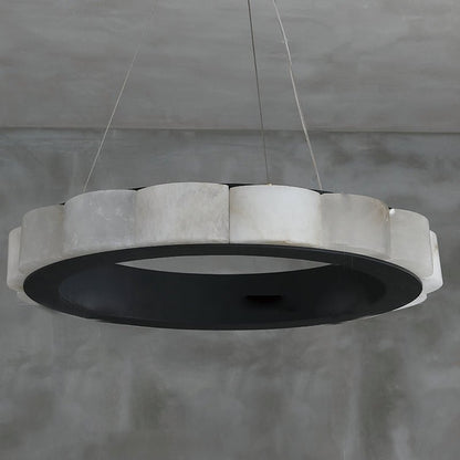Moden Alabaster Round Chandelier Black - Lightings Menu