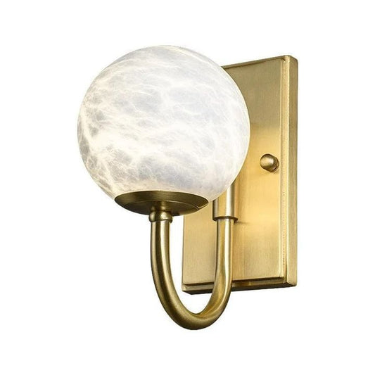 Modern Alabaster Ball Wall Sconce - Lightings Menu