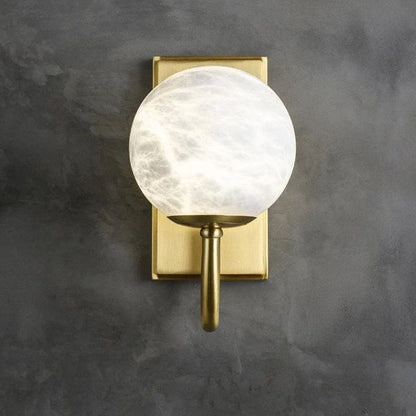 Modern Alabaster Ball Wall Sconce - Lightings Menu