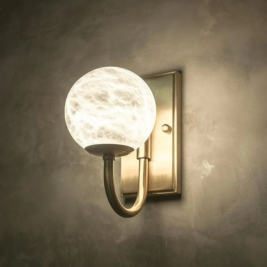 Modern Alabaster Ball Wall Sconce - Lightings Menu
