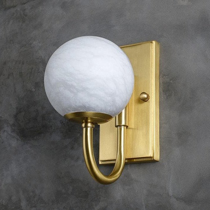 Modern Alabaster Ball Wall Sconce - Lightings Menu