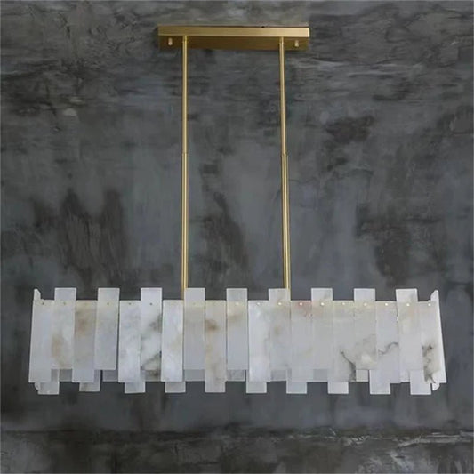 Modern Alabaster Linear Chandelier - Lightings Menu