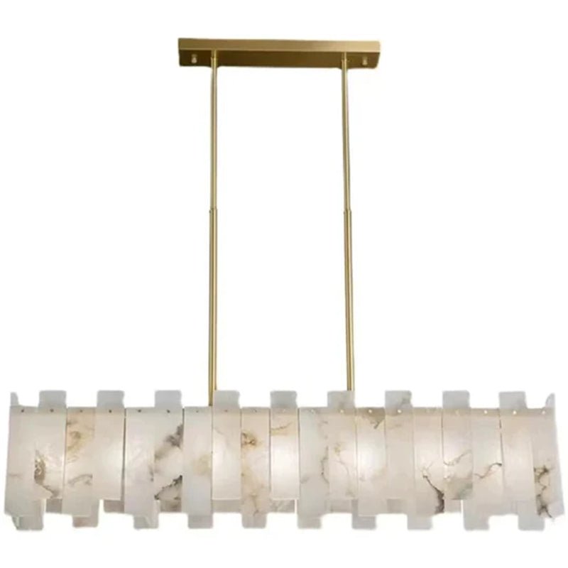 Modern Alabaster Linear Chandelier - Lightings Menu