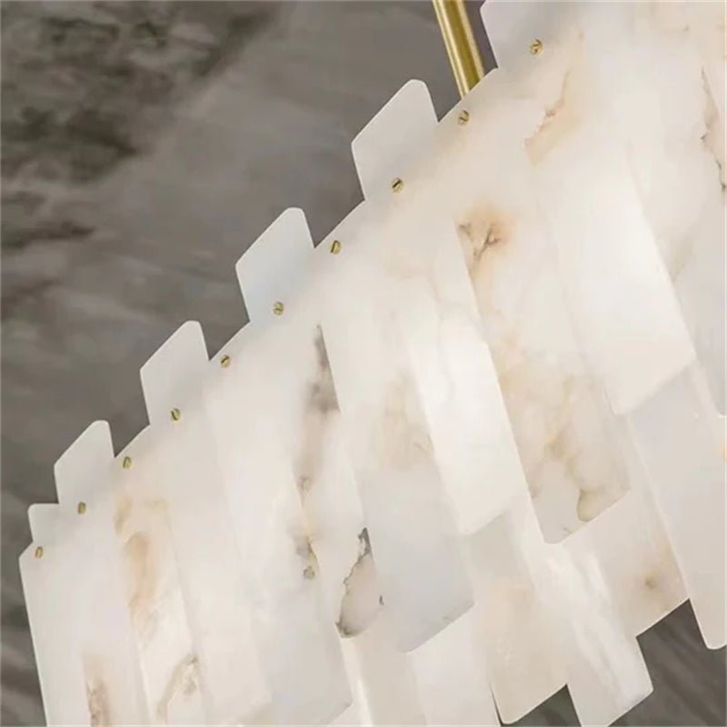 Modern Alabaster Linear Chandelier - Lightings Menu