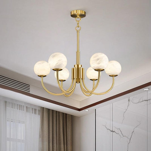 Modern Alabaster Round Art Chandelier - Lightings Menu