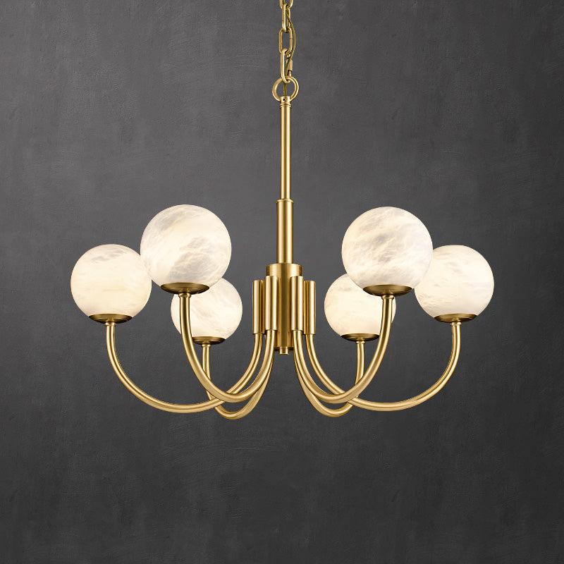 Modern Alabaster Round Art Chandelier - Lightings Menu