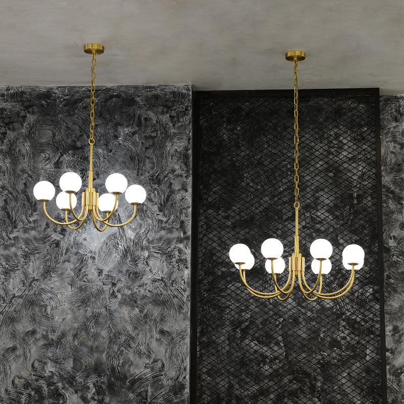 Modern Alabaster Round Art Chandelier - Lightings Menu