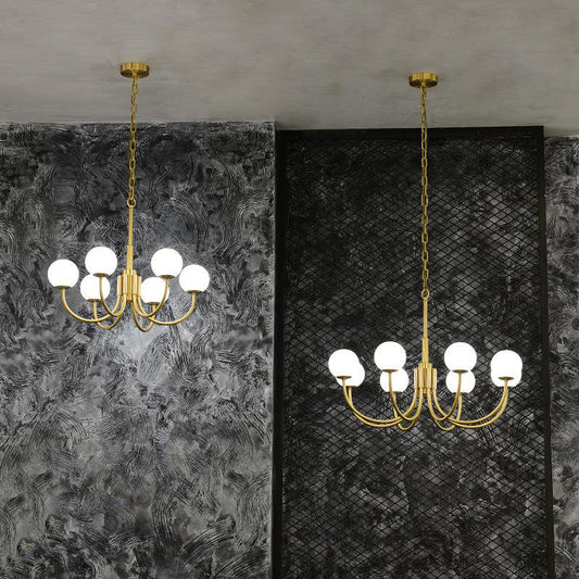 Modern Alabaster Round Art Chandelier - Lightings Menu