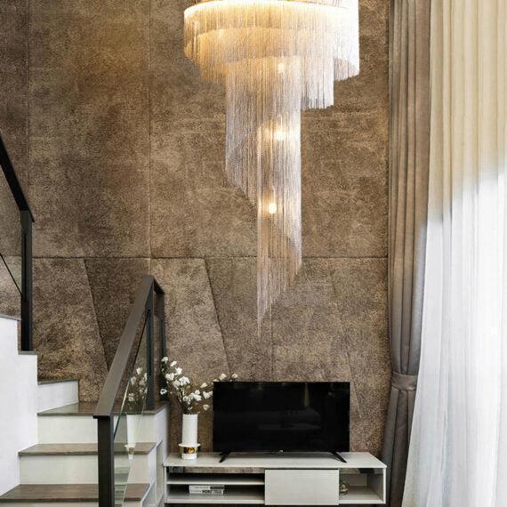 Modern Grand Chain Tassel Chandelier - Lightings Menu