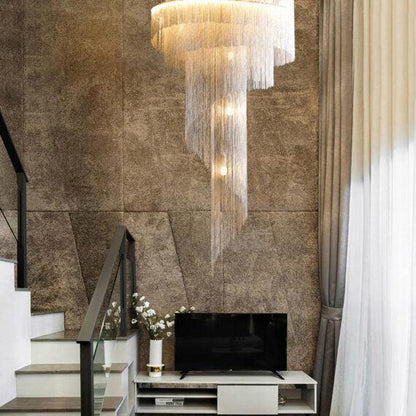 Modern Grand Chain Tassel Chandelier - Lightings Menu