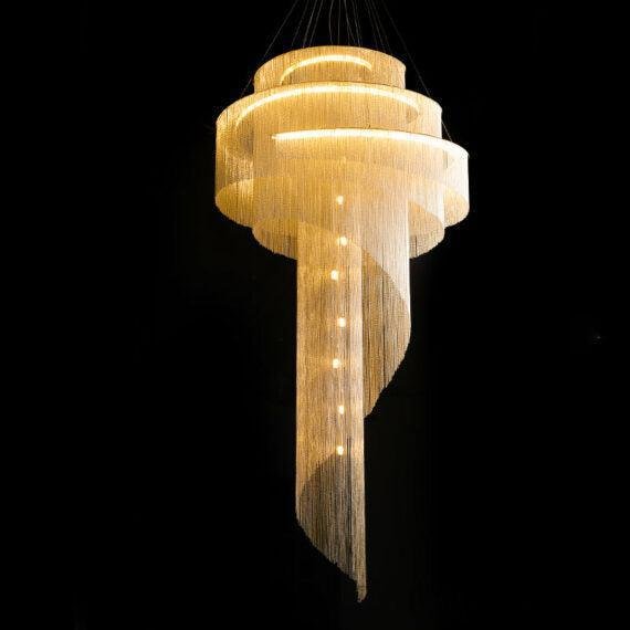 Modern Grand Chain Tassel Chandelier - Lightings Menu