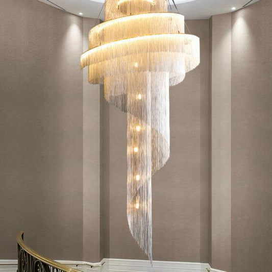 Modern Grand Chain Tassel Chandelier - Lightings Menu