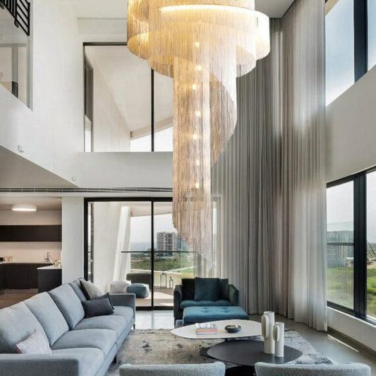 Modern Grand Chain Tassel Chandelier - Lightings Menu