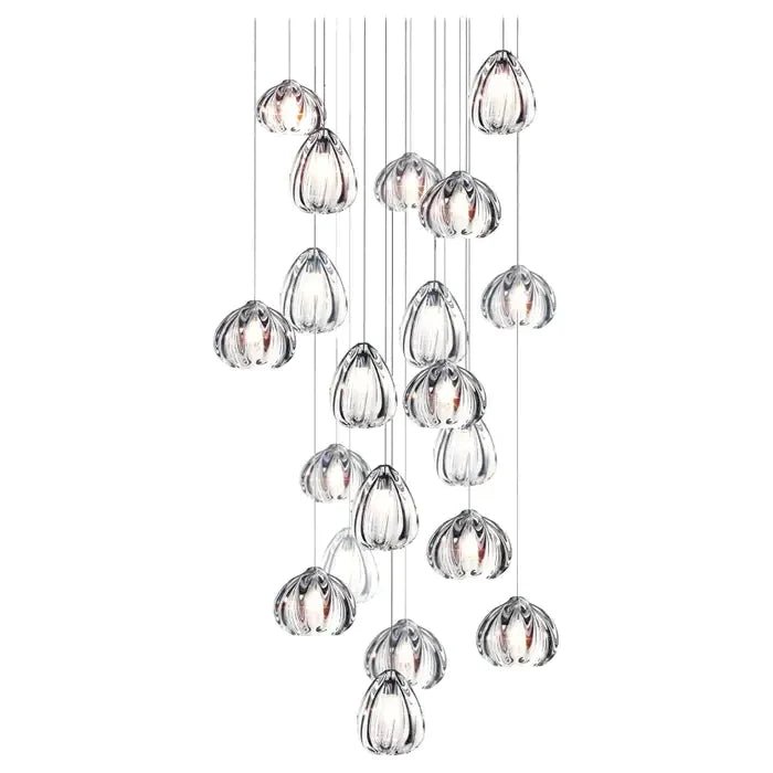 Modern Nordic Style Hand Blown Glass Pendant Crystal Chandelier For Dining Room/Living Room/Stairwell - Lightings Menu