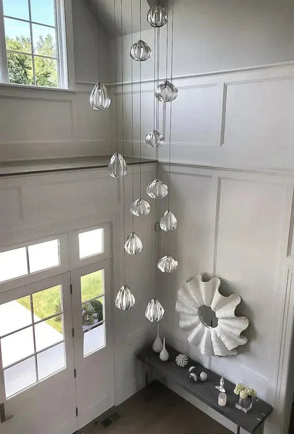Modern Nordic Style Hand Blown Glass Pendant Crystal Chandelier For Dining Room/Living Room/Stairwell - Lightings Menu