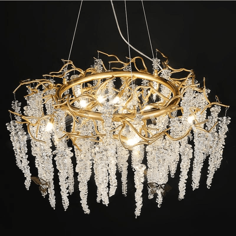 Modern Snowflake Crystal Branch Chandelier - Lightings Menu