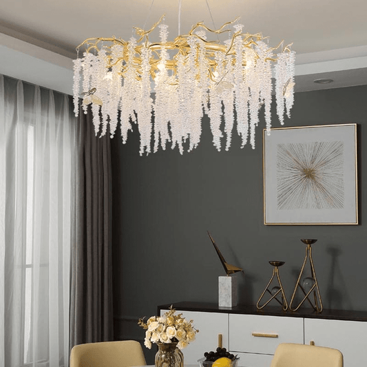 Modern Snowflake Crystal Branch Chandelier - Lightings Menu