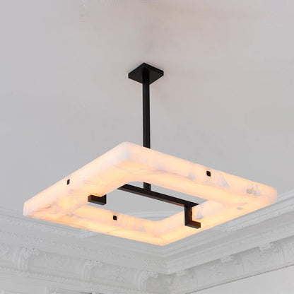 Modern Square Alabaster Chandelier - Lightings Menu