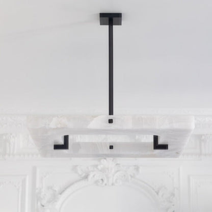Modern Square Alabaster Chandelier - Lightings Menu