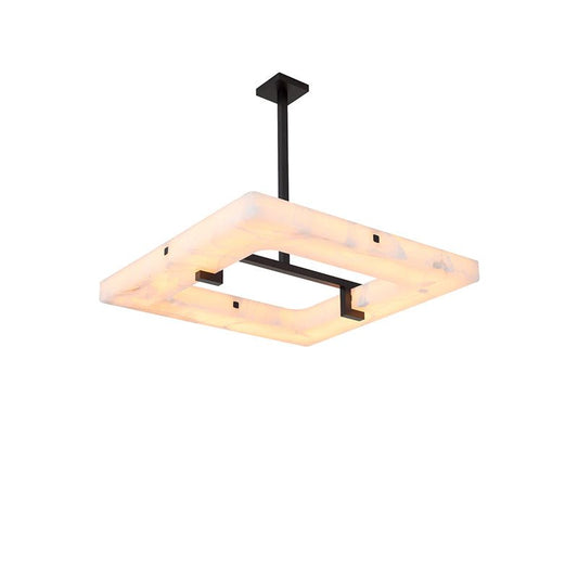 Modern Square Alabaster Chandelier - Lightings Menu