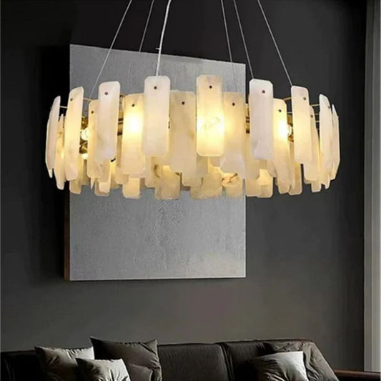 Moira Alabaster Round Chandelier - Lightings Menu