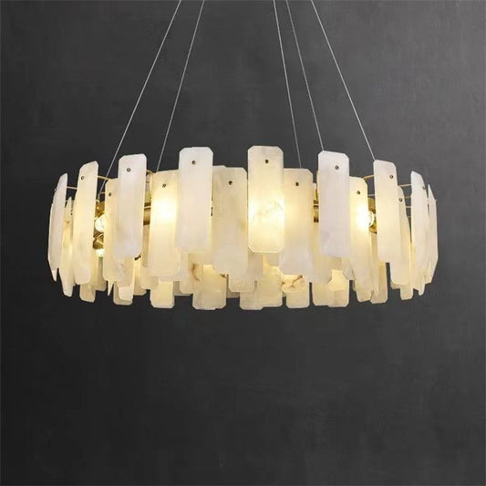 Moira Alabaster Round Chandelier - Lightings Menu