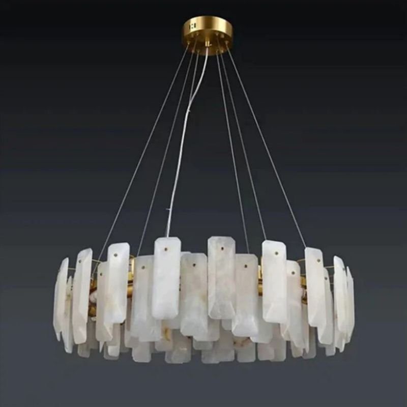 Moira Alabaster Round Chandelier - Lightings Menu